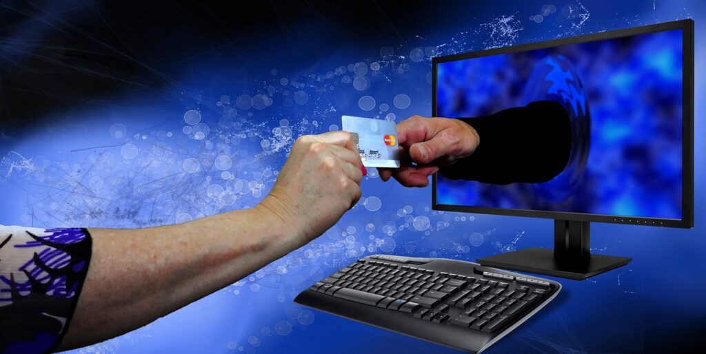 Student applying for a credit card on a laptop.