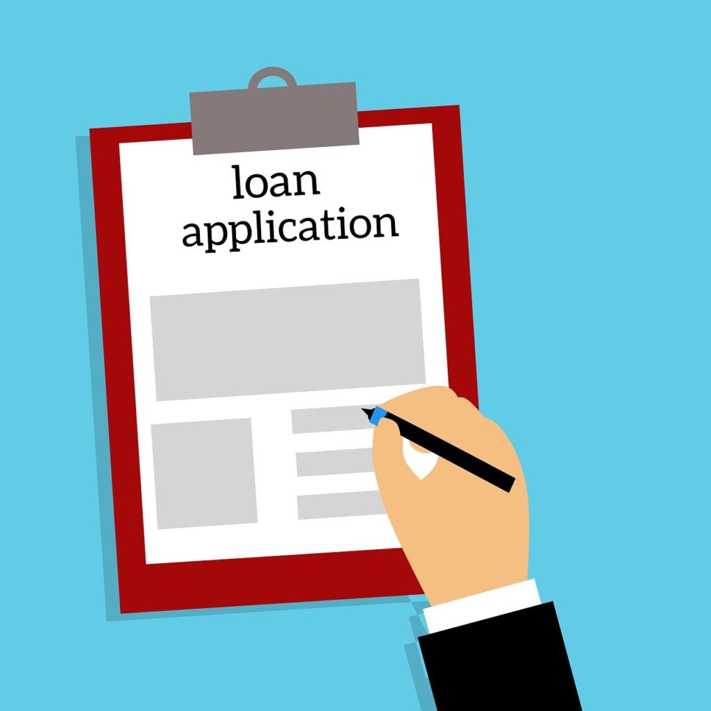 Checklist graphic showing documents required for loan application.
